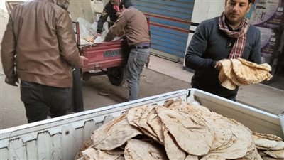 ضبط 10 آلاف رغيف بلدي مدعم بحوزة أحد التجار قبل بيعها في السوق السوداء بالغربية 