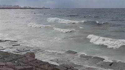 أمطار غزيرة وأمواج مرتفعة تضرب الإسكندرية وبورسعيد | بث مباشر