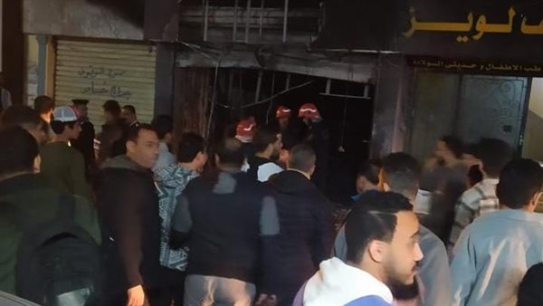 حريق محل ملابس بطنطا