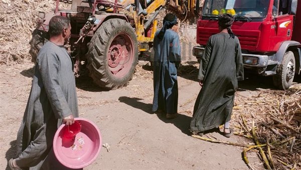 حريق بعصارة قصب في