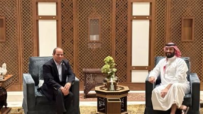 عقب وصوله لـ جدة.. الرئيس السيسي يلتقي الأمير محمد بن سلمان