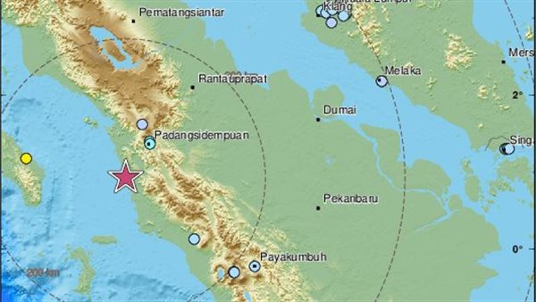 مركز زلزال إندونيسيا